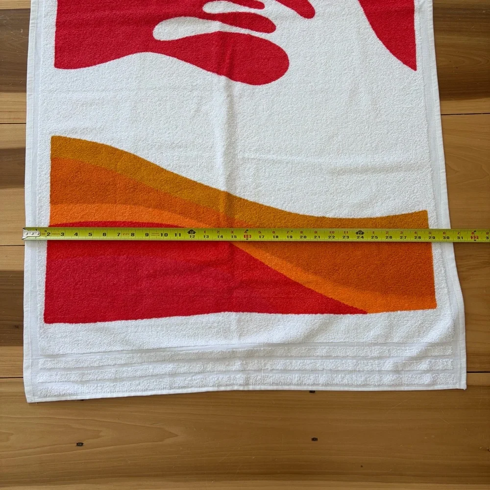 La Josefina Vintage Acapulco Beach Towel NOS Red Orange White 30.5